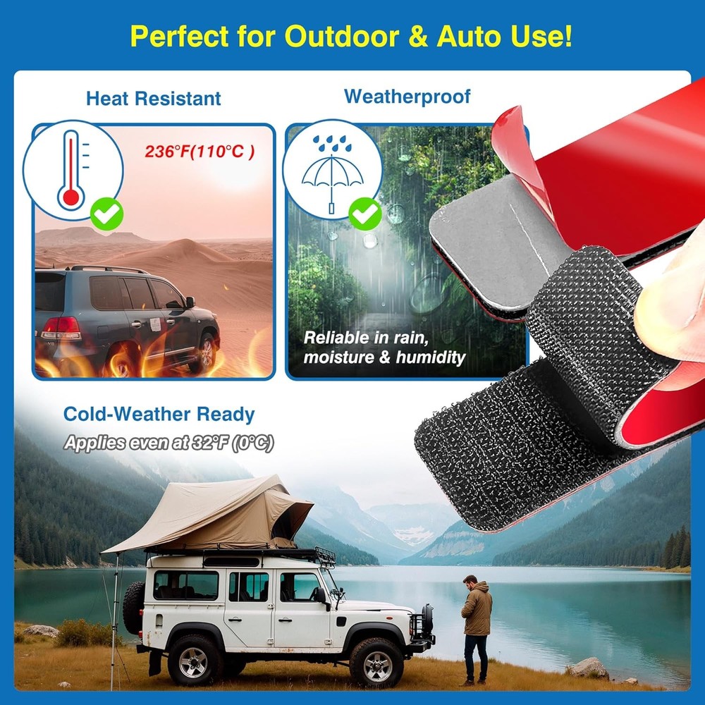 Adhesive Hook and Loop Strips Heavy Duty 8 Sets