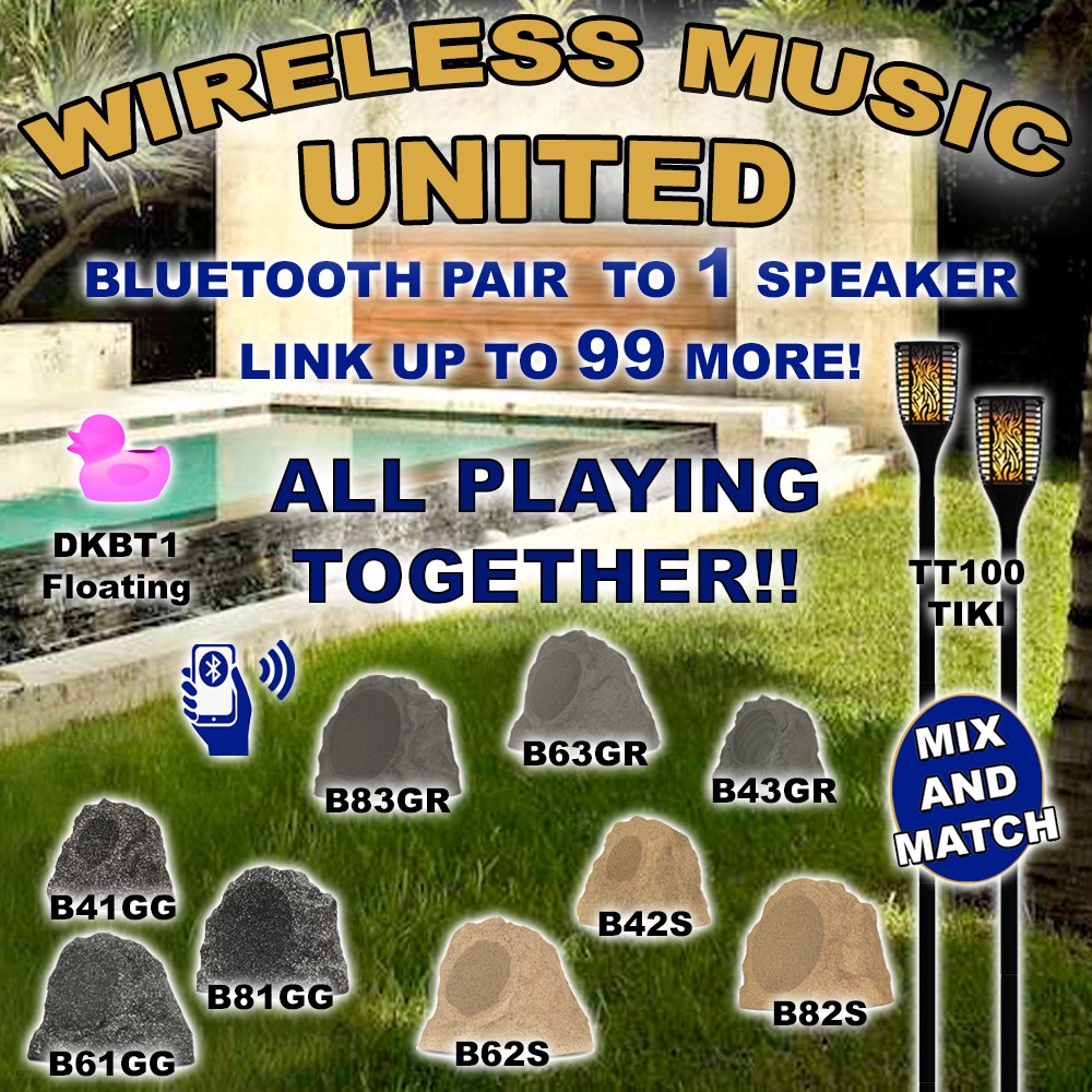 Theater Solutions Wireless 200W Rechargeable Bluetooth Rock Speaker Pair Grey