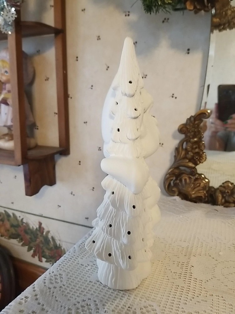 Ceramic Bisque Elf With Tree Ready To Paint