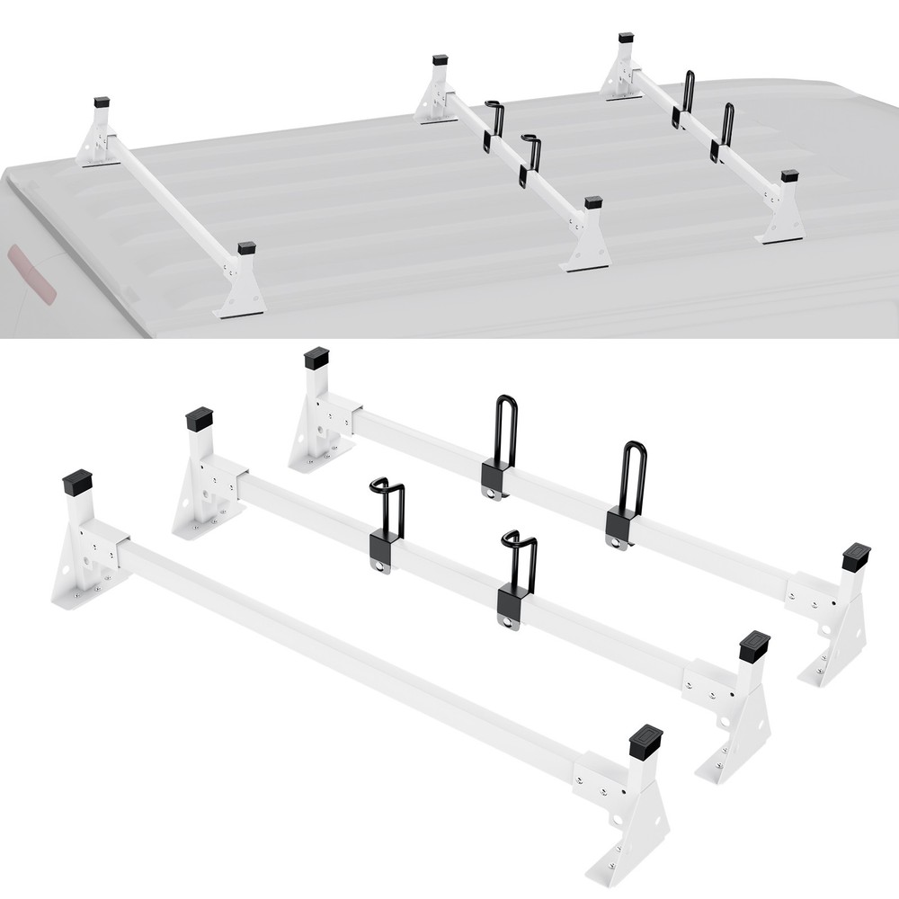 3 Bar Van Roof Ladder Rack for Ford Transit 150 250 350 2015-2024 800 LBS