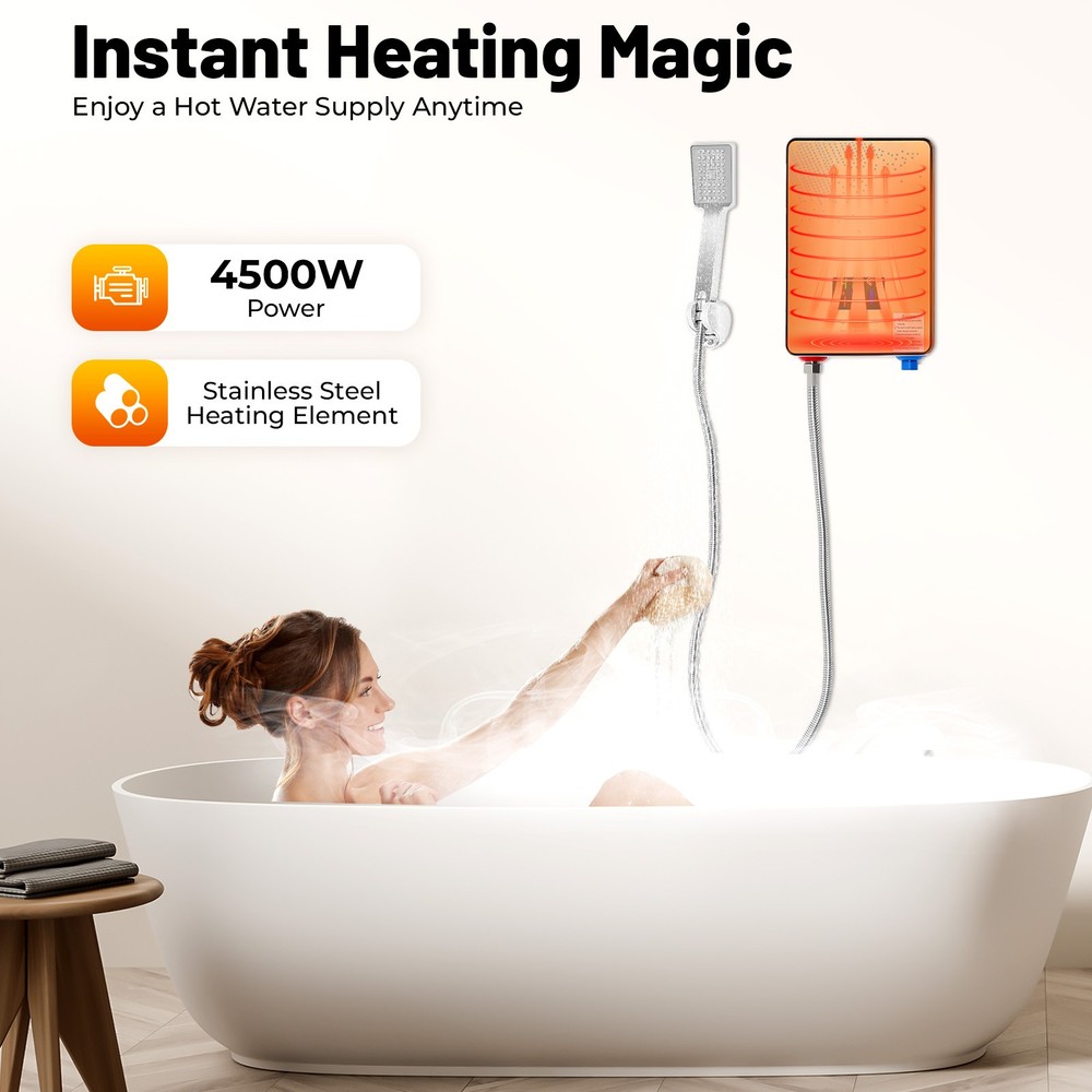 Instant Electric Tankless Hot Water Heater On Demand Whole House 110V 4500W New