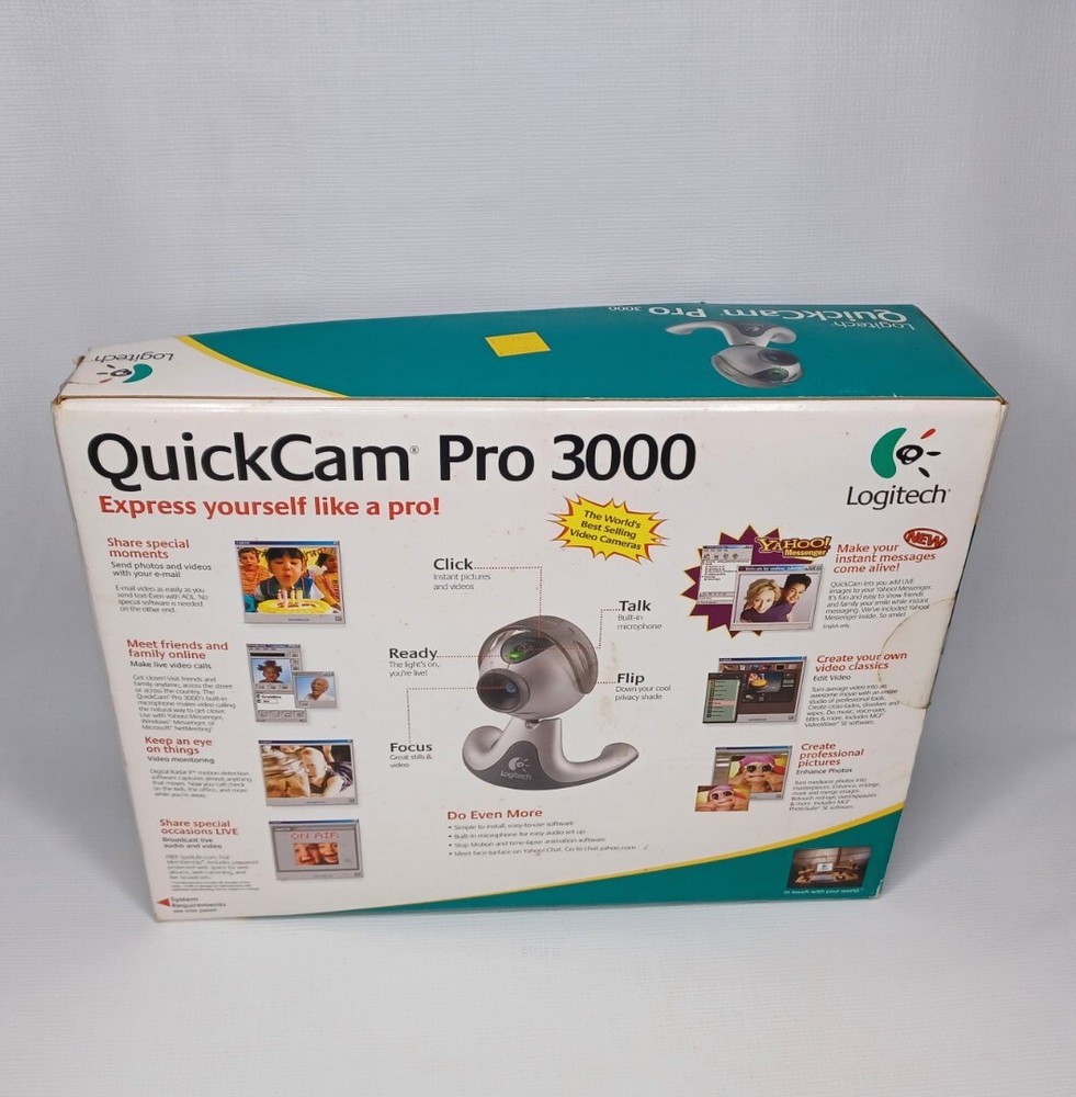 Logitech QuickCam Pro 3000 Web Cam Vintage Unopened