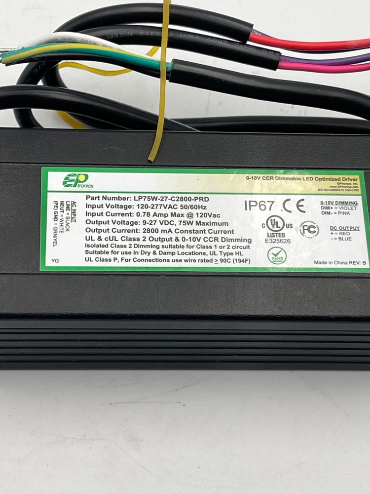 EPTronics Dimmable LED Optimized Driver 0-10V CCR LP75W-27-C2800-PRD