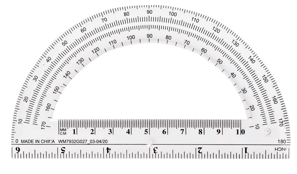 Casemate Plastic Protractor, 180 Degrees, 6”