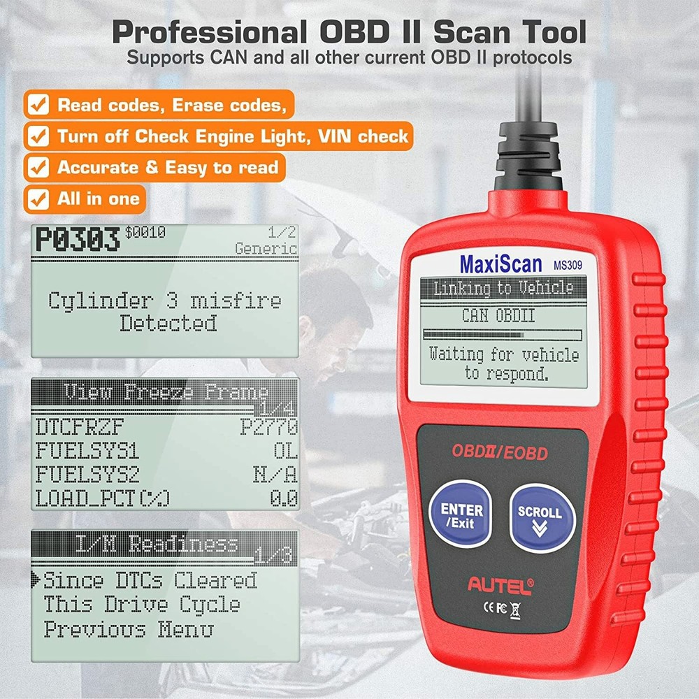 Autel MaxiScan MS309 OBD2 Scanner Enhanced Engine Fault Code Reader