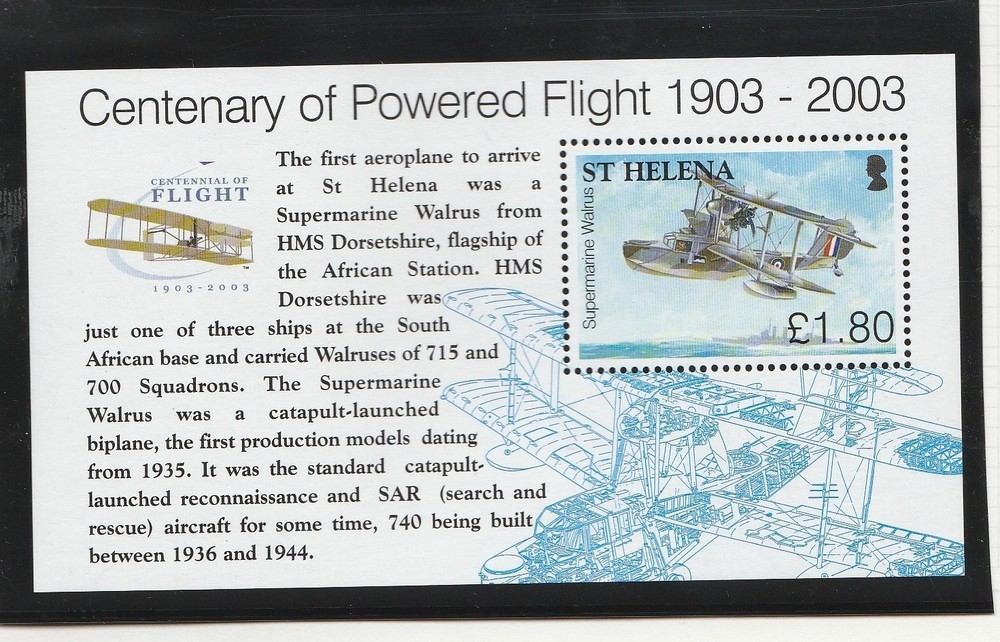 St. Helena 2003 Powered Flight Centenary Mini Sheet SG MS911 MNH