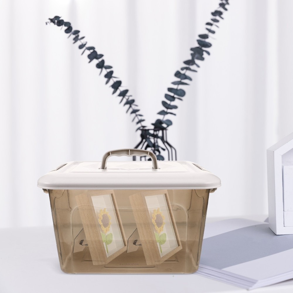 Storage Containers with Lids Handle Toy Boxes Bins Plastic Organizer