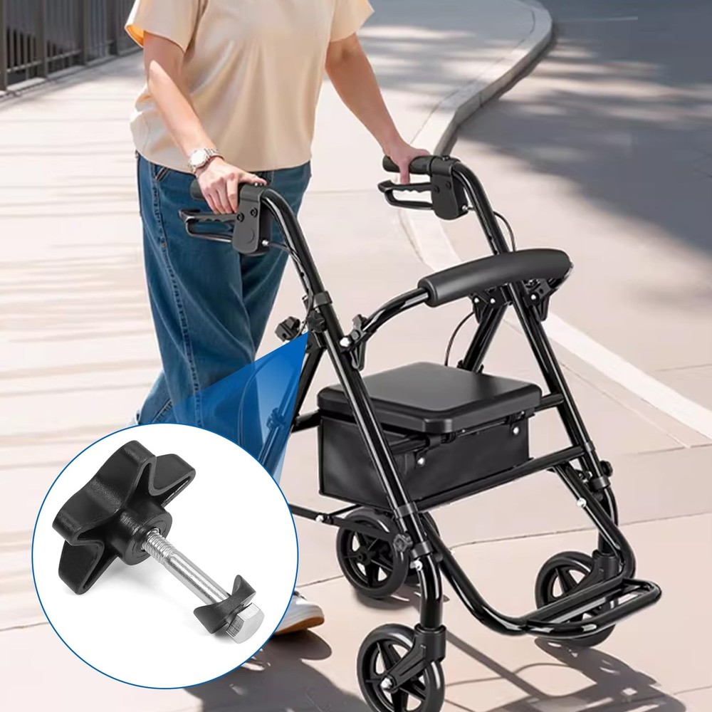 Yasdyri Rollator Walker Replacement Knobs for Wheels 2 Set Black