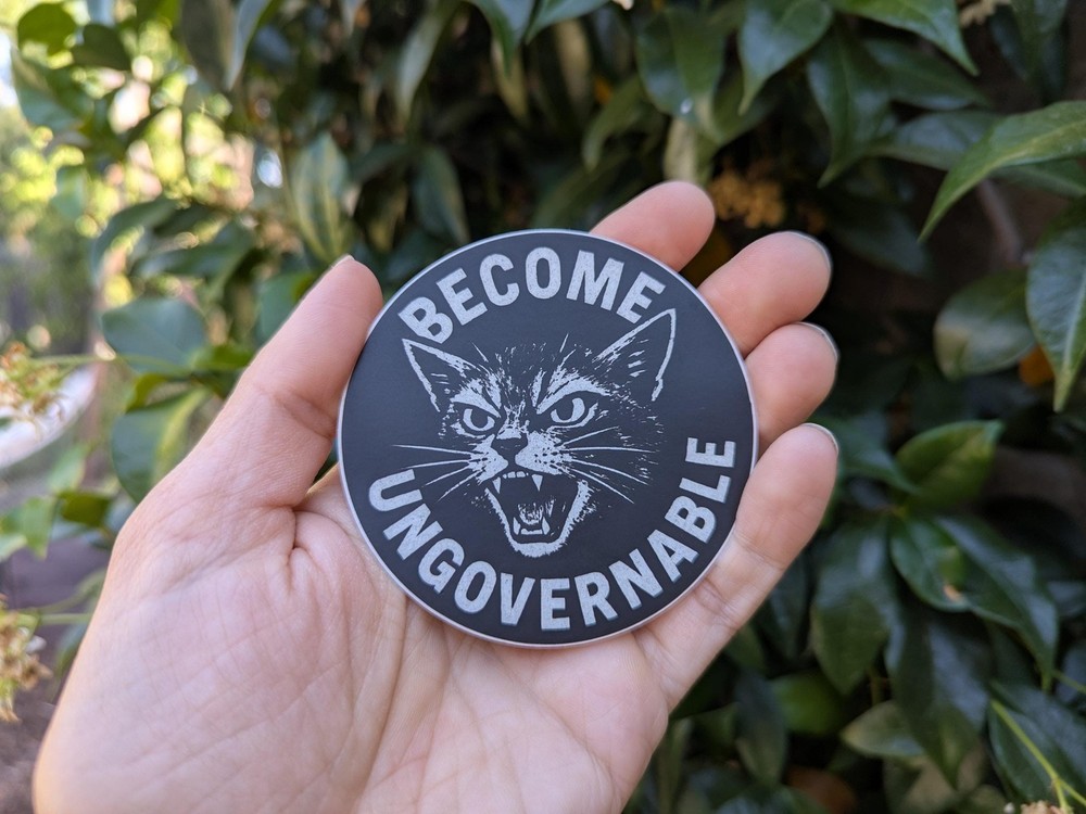 Become Ungovernable Cat Sticker