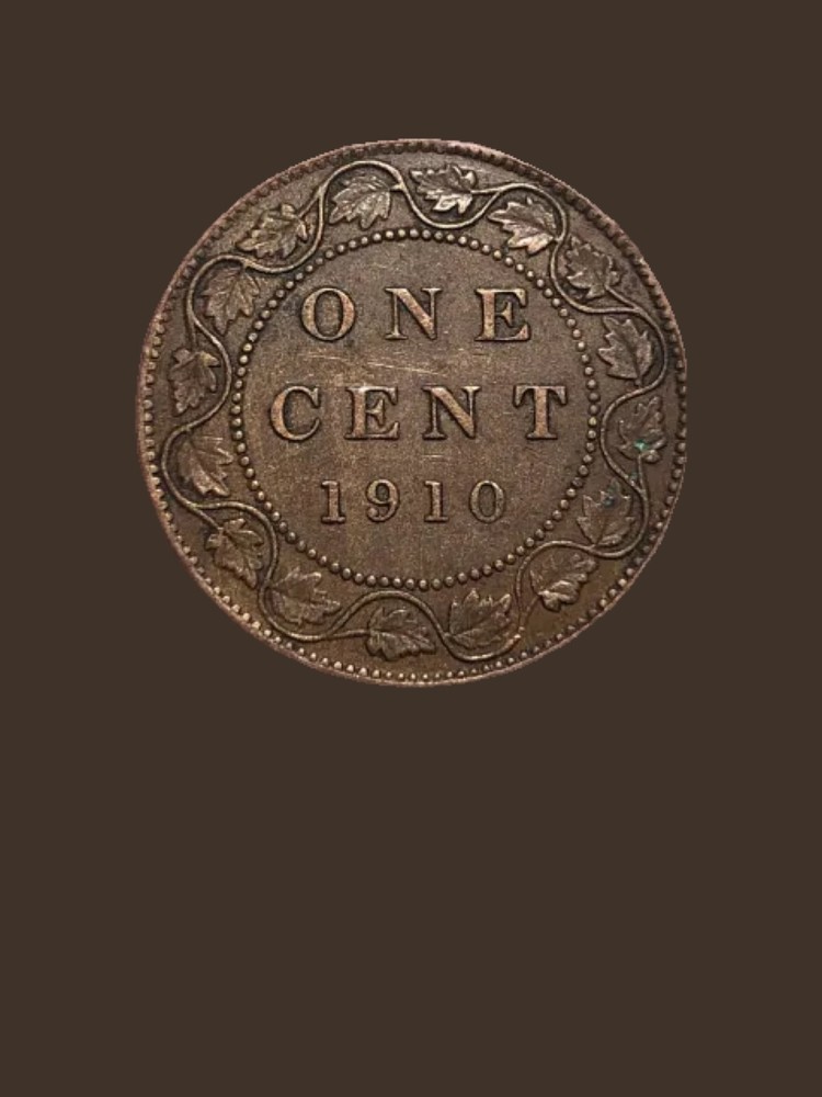 1910 Canada One Cent Bronze Coin - F (Fine) condition