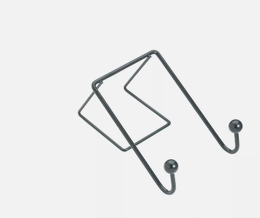Fellowes Wire Partition Additions Plastic Double Coat Hook Black (75510) (Z12
