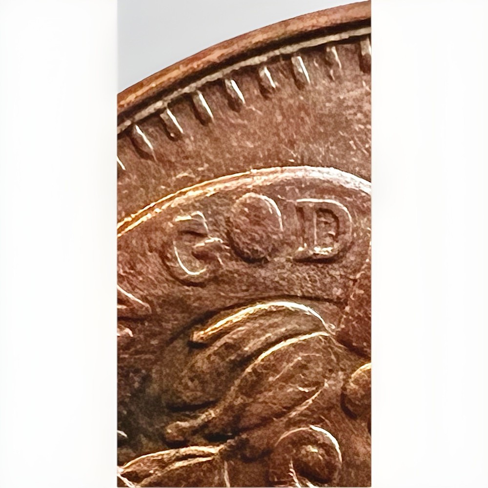 1866 BU 2 Cent Piece With Rare Mint Error Obverse Die Break Solid filled O