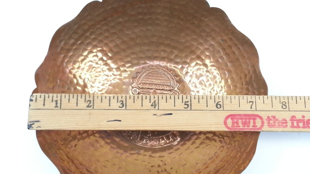 Vtg Copper Columbia Hammered Dish 7"