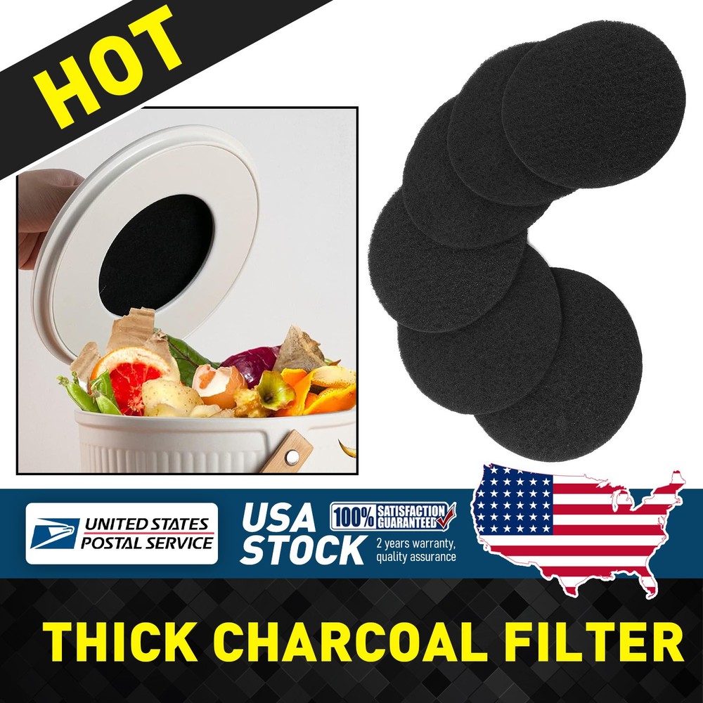 6.7inch Kitchen Compost Bin Charcoal Filter Replacements Compost Pail Replacem