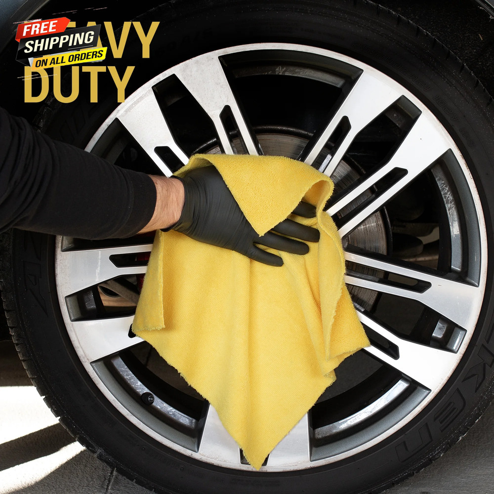 Heavy Duty Multi-Purpose Microfiber Detailing Towel, 40 Pack, Yellow