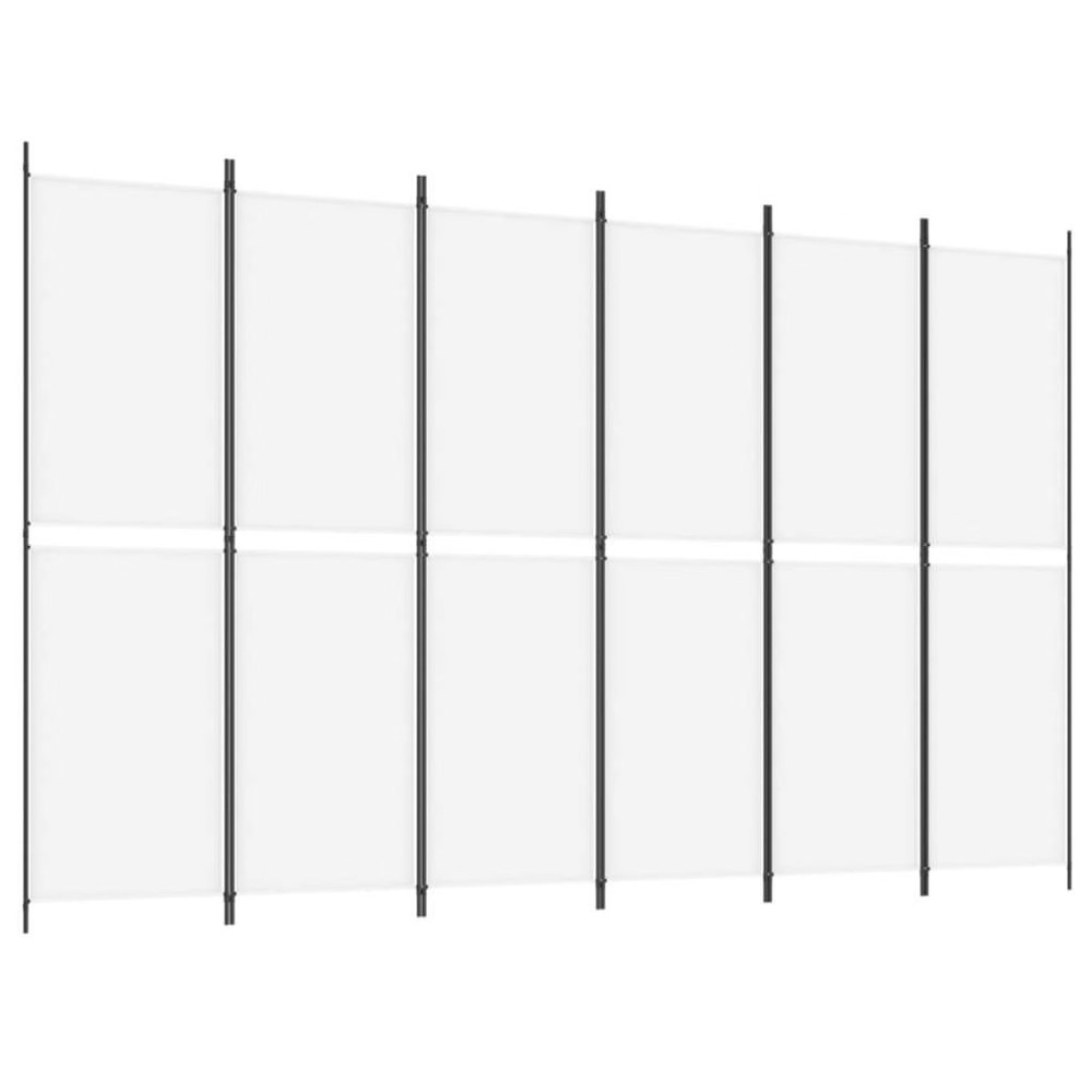 6-Panel Room Divider White 118.1"x78.7" Fabric