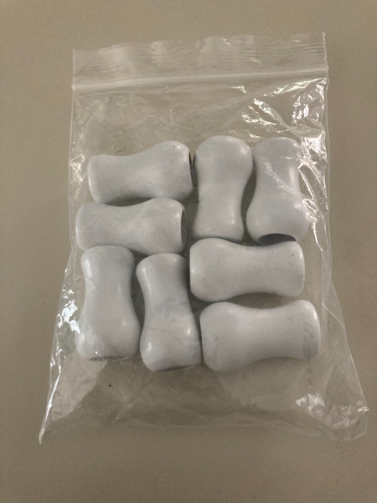 8 PCS White Wood Curtain Knobs/Pendants (Blind Accessories)