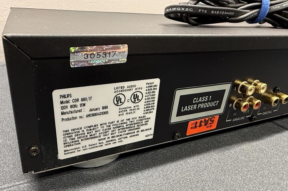 PHILIPS CDR880 Audio Compact Disc Recorder CD/CDR Vintage - Works!