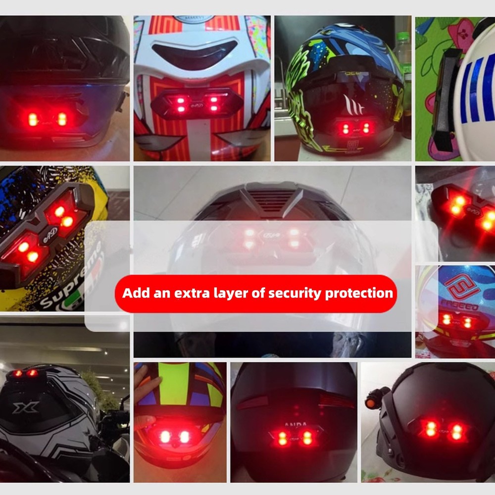 Waterproof Motorcycle Rear LED Helmet Light USB Rechargeable Light Replace Part