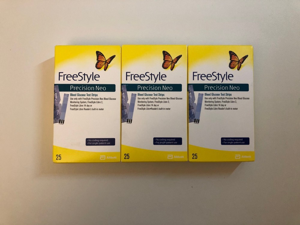 Free Style Precision Neo Test Strips EXP 04/30/2027 , 3 Boxes , 75 Count