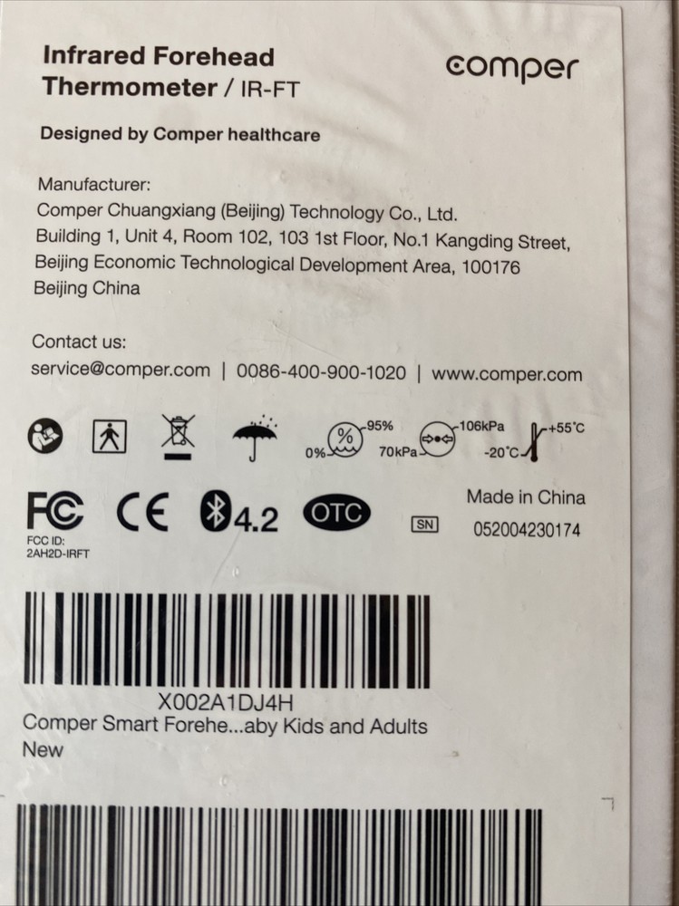 Comper Infrared No-Touch Forehead Thermometer
