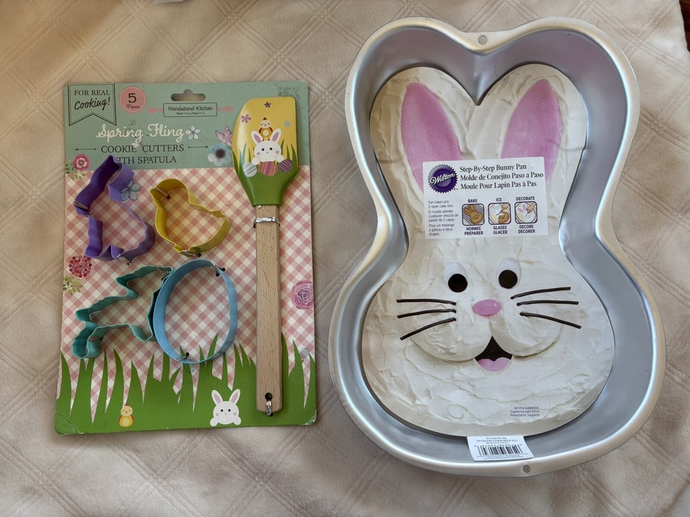 Wilton Easter Bunny Cake Pan And Cookie Cutters Spatula