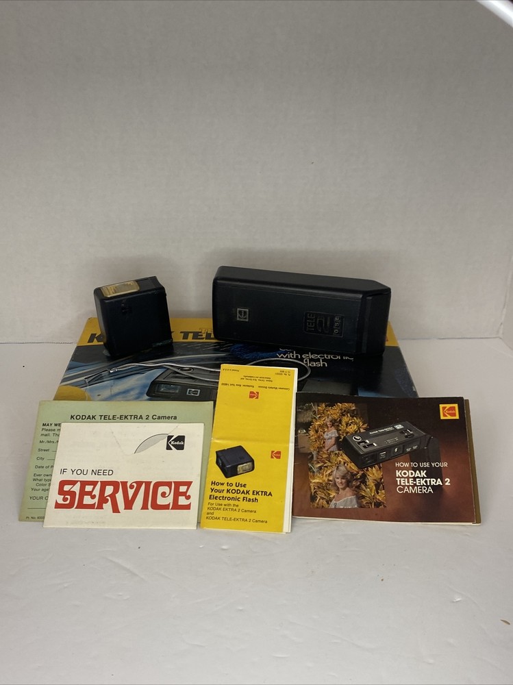 Kodak Tele-Extra 2 In Box With Electronic Flash, Cover, Handle & Instructions.