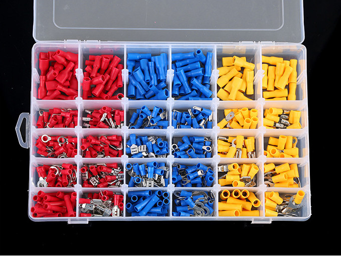 480pcs Electrical Wire Connector Assorted Insulated Crimp Terminal Spade Set Kit