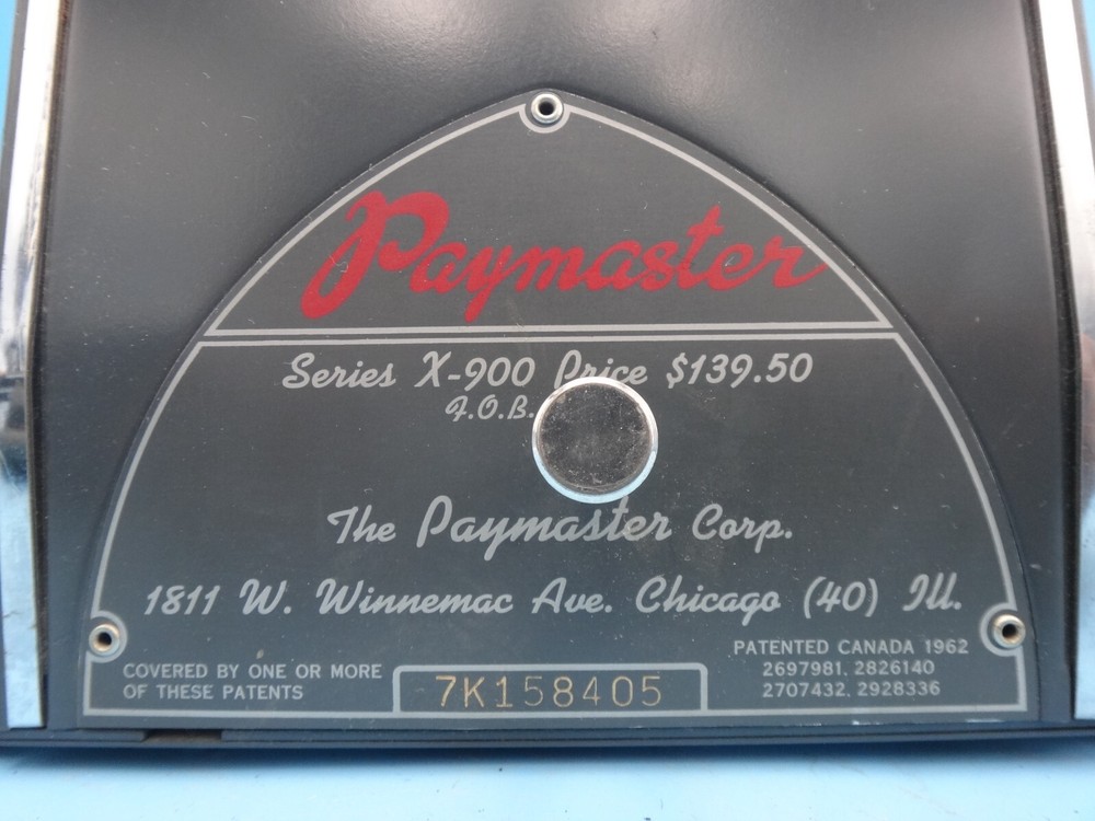 PayMaster X-900 Vintage Check Printer Secure Writer INV D1210