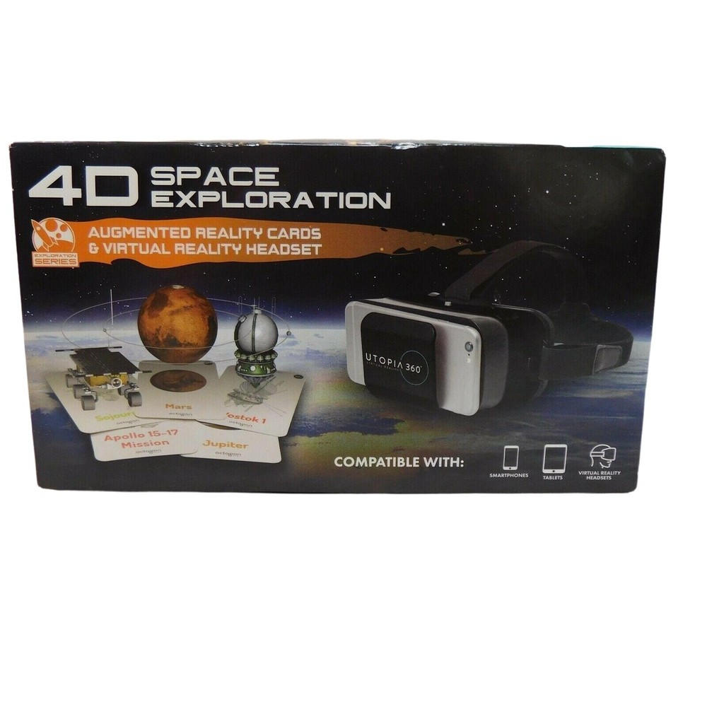 4D Space Exploration Augmented Reality Cards and Virtual Reality Headset NIP