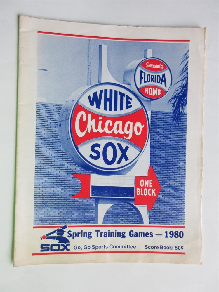 1980 Chicago White Sox vs New York Yankees Spring Training Program w/Roster