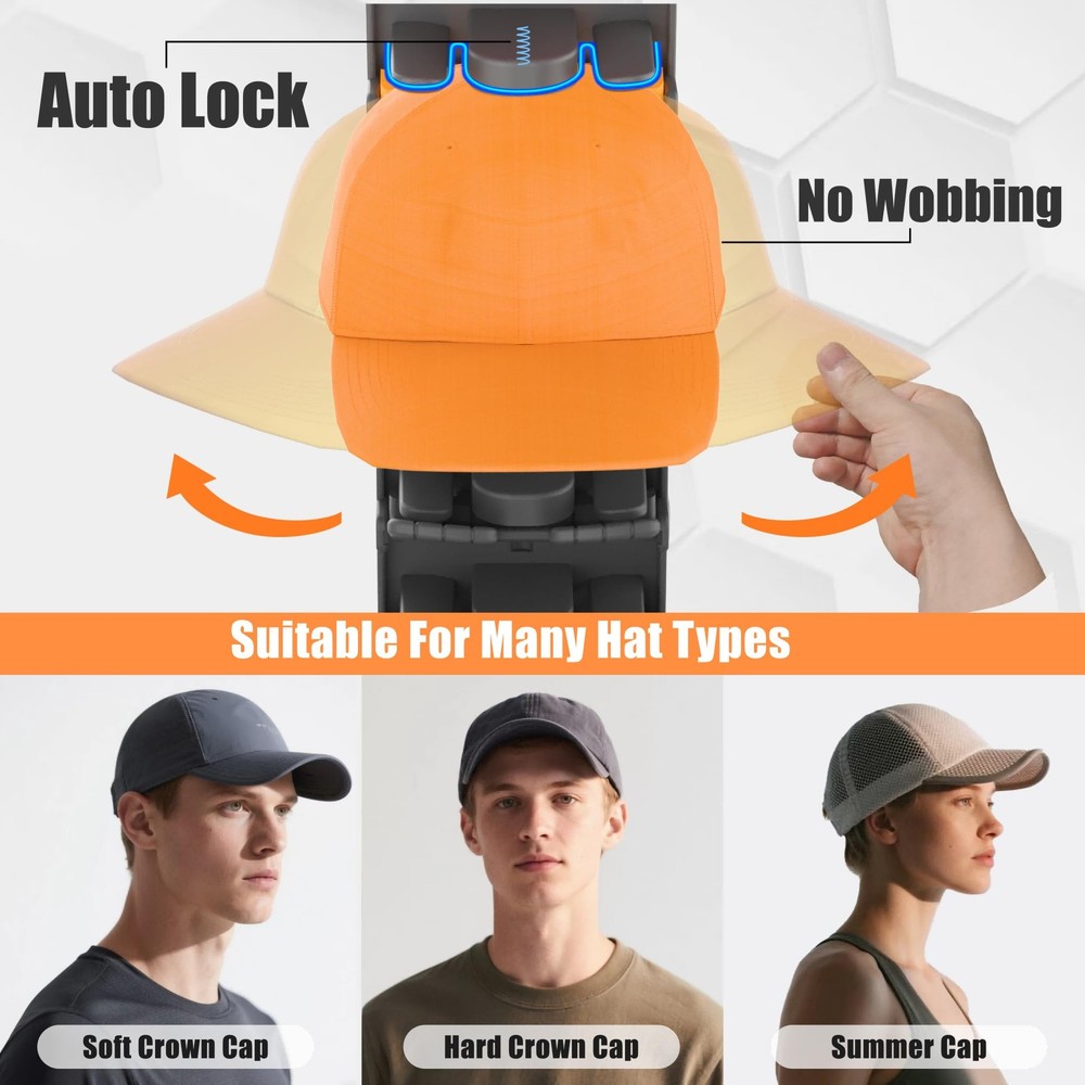 Hat Organizer for Baseball Caps 2 Packs with Builtin Spring Clips Wall Mount...