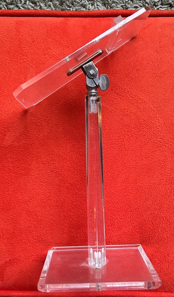 VINTAGE MCM LUCITE SHOE STAND, ADJUSTABLE