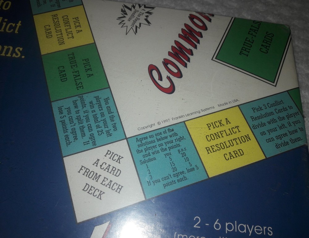 1997 Common Ground Board Game Franklin Learning - Resolve Conflicts