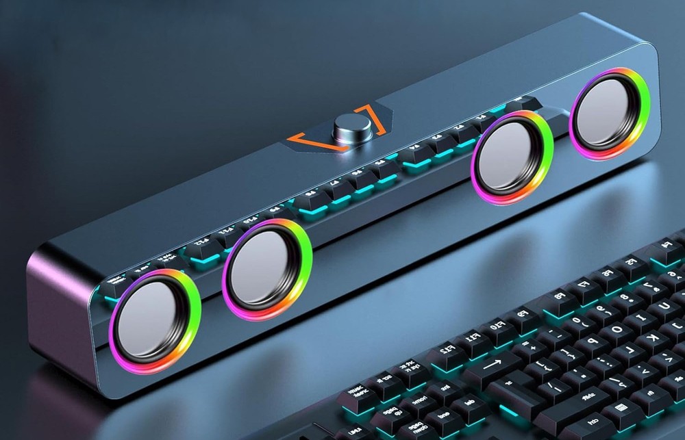 Computer Speaker - RGB - Lighting & Volume Control - USB Power Plug & Play
