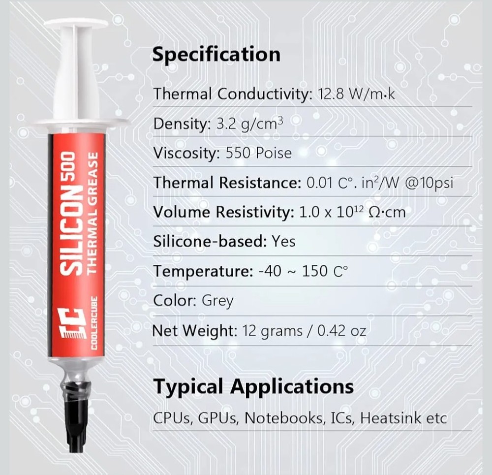 CoolerCube Thermal Paste, 12g CPU Thermal Compound Paste. 2x6g