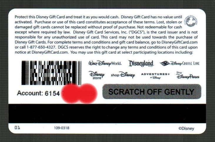DISNEY Moana ( 2018 ) Gift Card ( $0 )