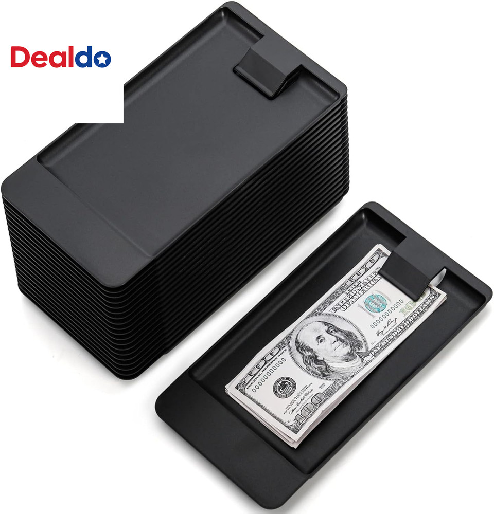 20 Pack Check Holders, Black Plastic Tip Trays, Restaurant Check Presenters, Gue