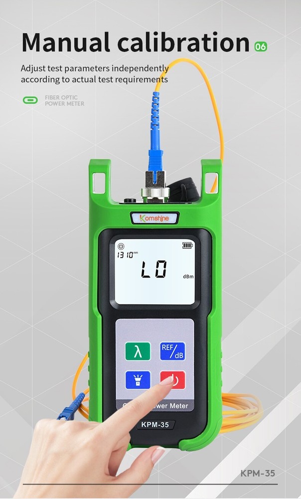 Fiber Optic Power Meter KPM-35 With 7 Wavelength, FTTH SM&MM Light Source Tester