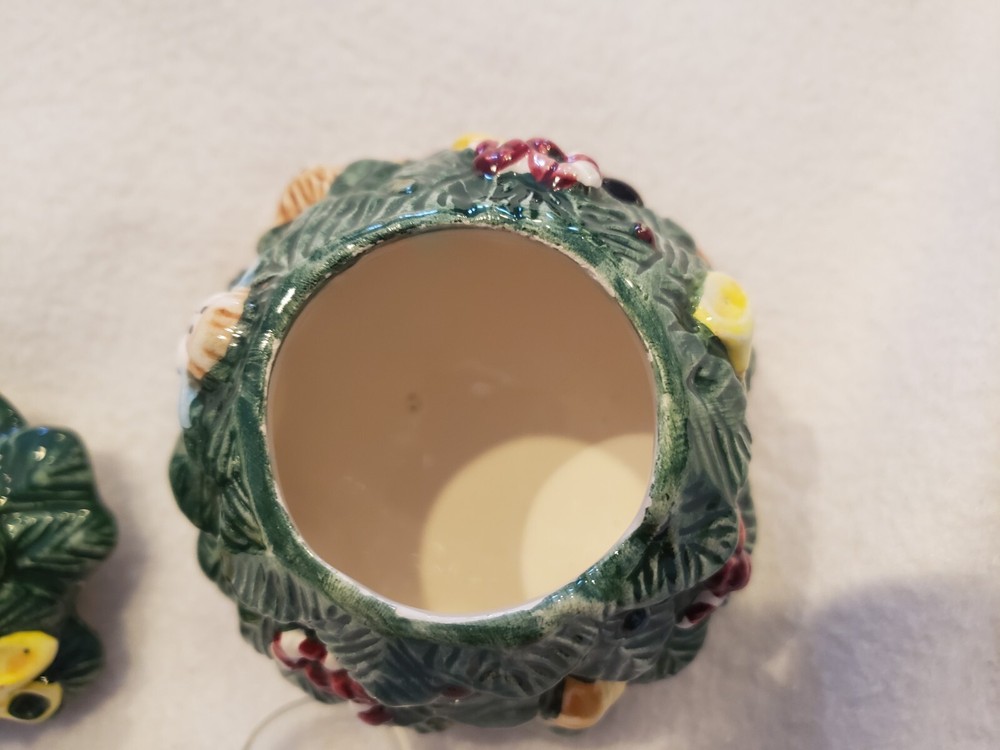 Christmas Tree Cream And Sugar Set Ceramic 1995 Jay Imported PreOwned