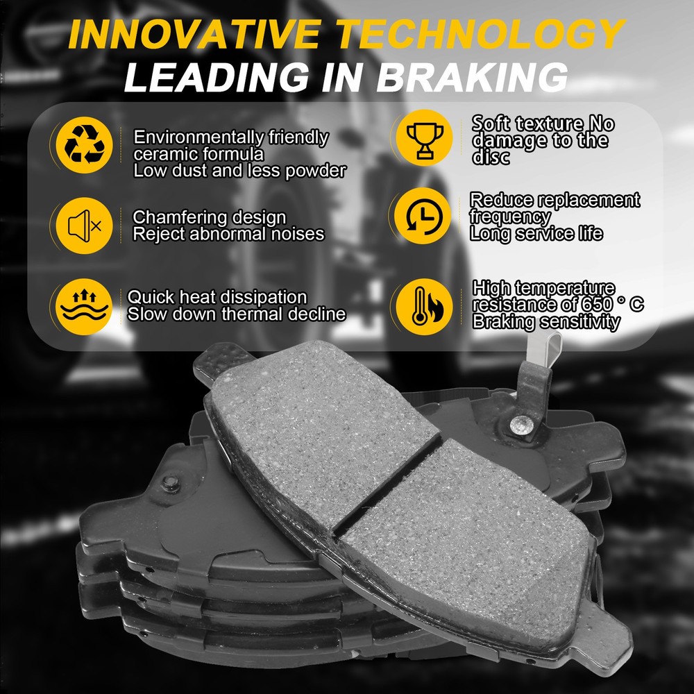 Front Brake Pads w/Hardware for Nissan Versa 2013-2019 Versa Note