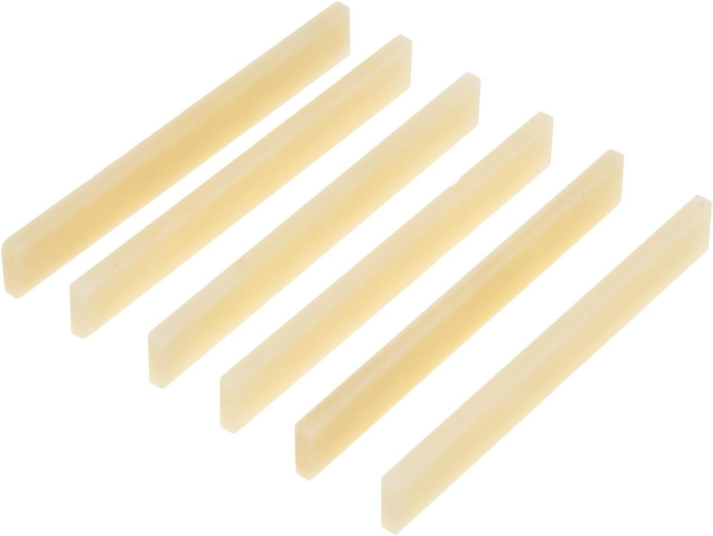 6Pcs Unbleached Guitar Bone Saddle, Blank Guitar Bridge Saddle, Pure Bone