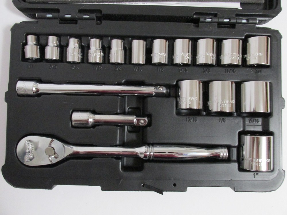Mechanic Technician Tools Socket Set SAE Chrome Standard 3/8" Westward 53PN35