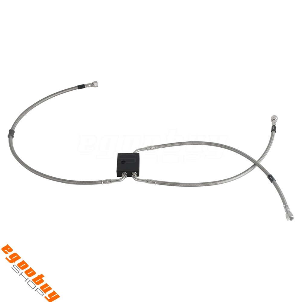 Silver Front ABS Upper Lower Complete Brake Line Kit Fits For Harley Softail 18+