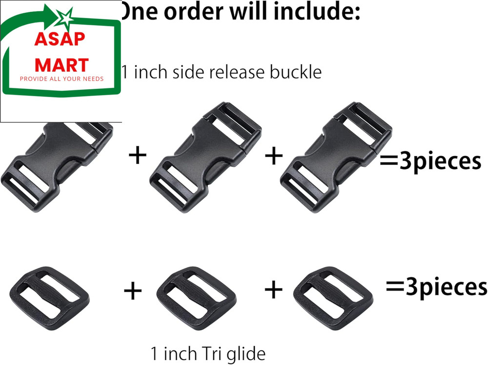 Plastic Buckles, Heavy Duty Side Release Plastic Replacement Buckle Clips.