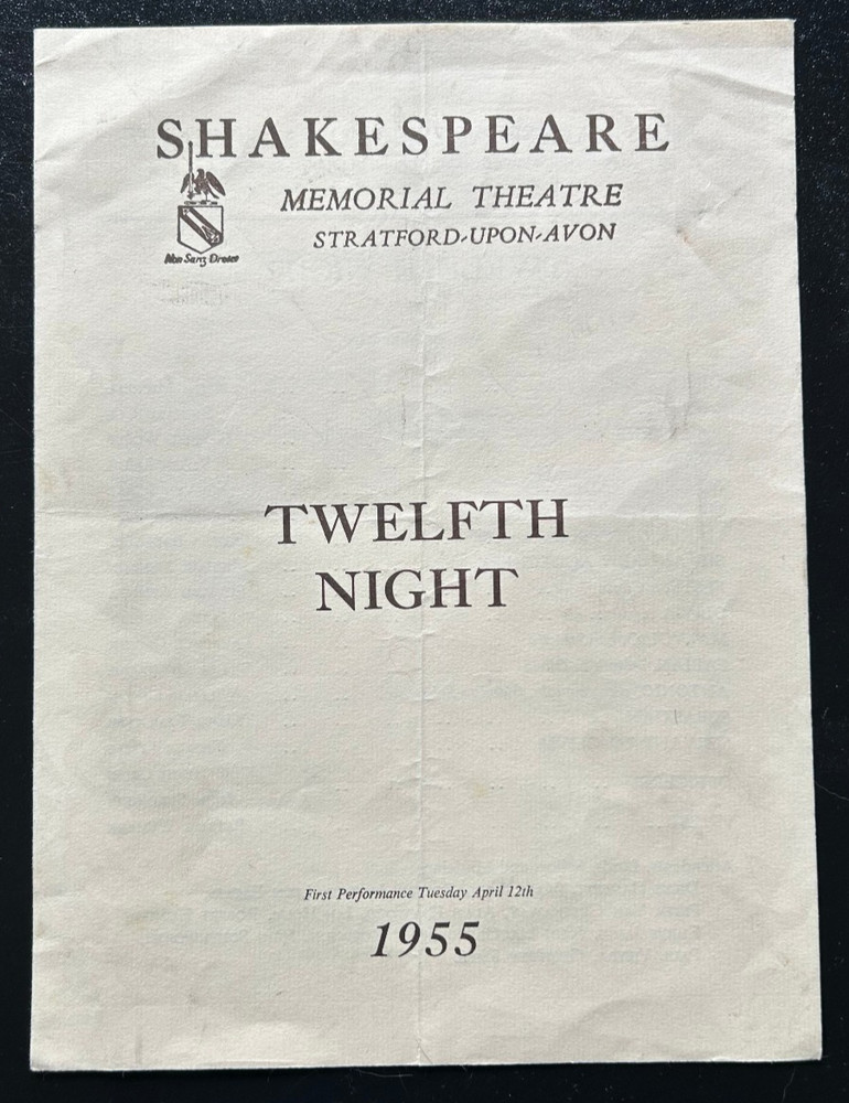 Twelfth Night Programme: 1955, 1ST PERFORMANCE Shakespeare L. OLIVIER/V. LEIGH