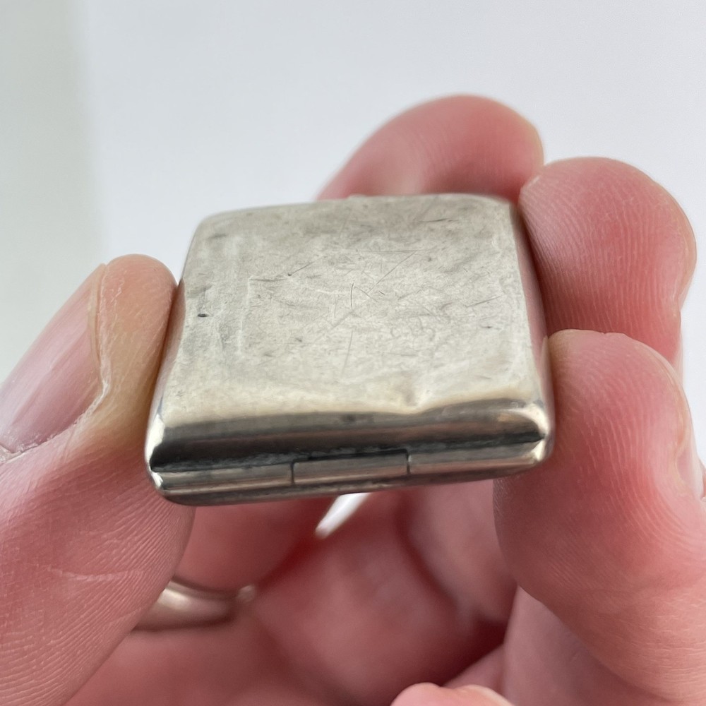 Antique Solid Silver Stamp Case Albert Ernest Jenkins 1913