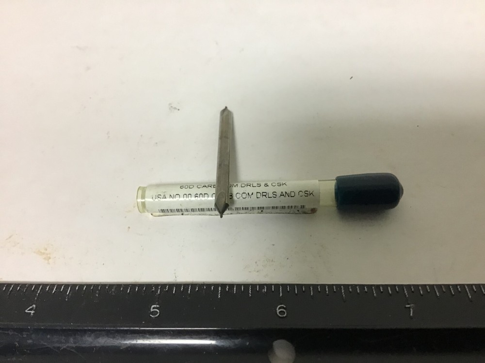 New #00 Carbide Drill & Countersink, 60 Deg Angle, 1/8" Shank