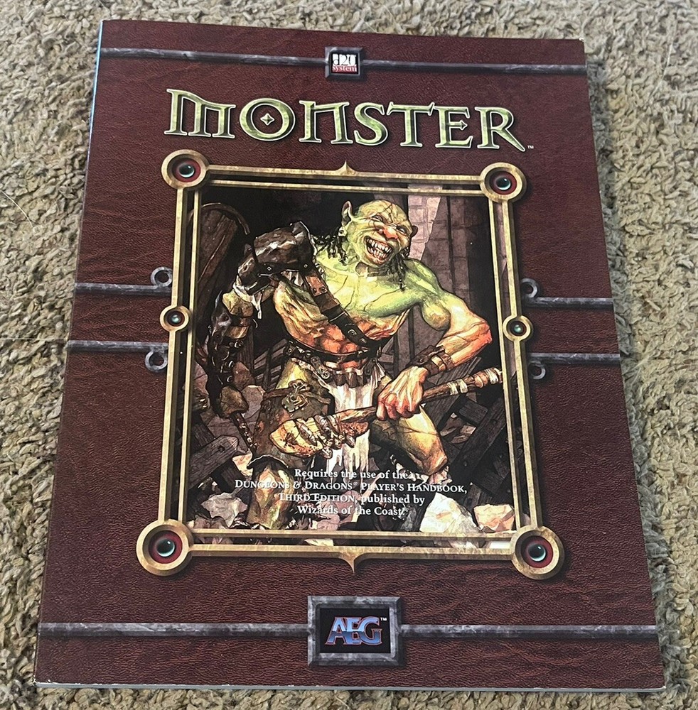 2002 Monster Sourcebook Dungeons & Dragons D&D 3rd Edition d20 AEG 8509 Alderac