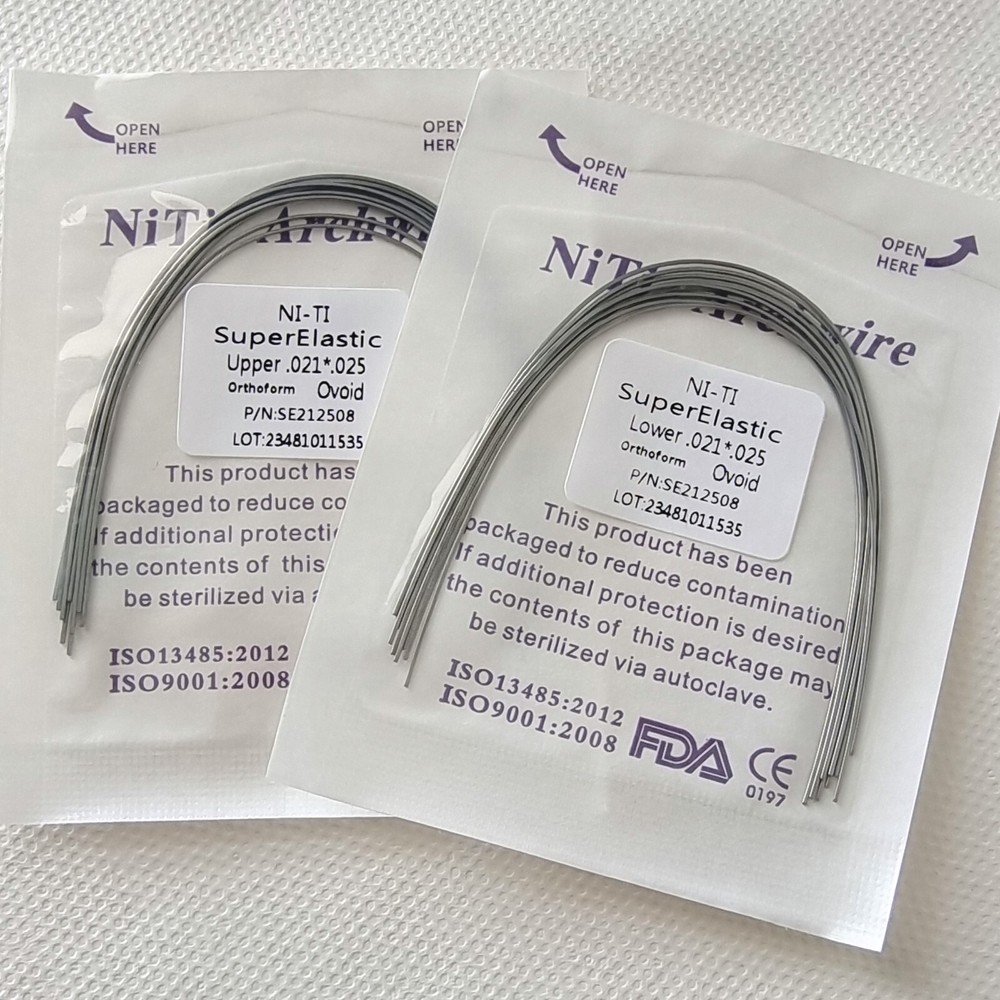 50 Pieces Dental Arch Wire Super Elastics NITI Rectangular Recta Ovoid Arcs